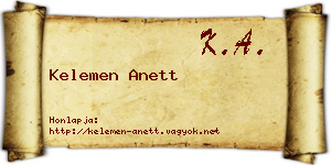 Kelemen Anett névjegykártya